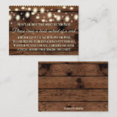 Rustiek Breng een boek Kaart, Baby shower Insert,  Informatiekaartje (Voorkant / Achterkant)