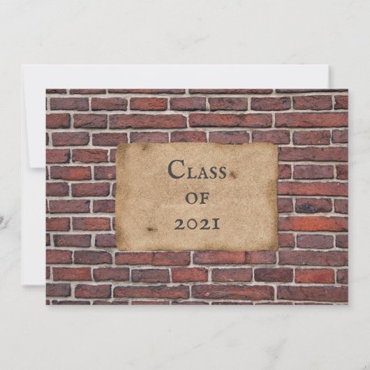 Rustiek Brick Afstuderen Kaart (Achterkant)