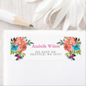 Rustiek Bright Floral Roze Sinaasappel Etiket (Insitu)