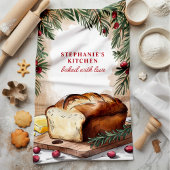 Rustiek Brood Gepersonaliseerde Kerstmis Theedoek