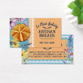 Rustiek brood van bloemen kant bakken bakkerij visitekaartje (Bureau)