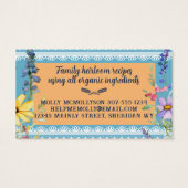 Rustiek brood van bloemen kant bakken bakkerij visitekaartje (Achterkant)