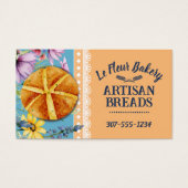 Rustiek brood van bloemen kant bakken bakkerij visitekaartje (Voorkant)