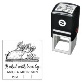 Rustiek Broodbrood Gebakken met Liefde Custom Name Zelfinktende Stempel (In situ)