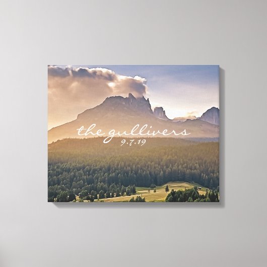 Rustiek Bruiloft Gast Handtekening Boek Alternatie Canvas Afdruk (Voorkant)