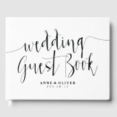 Rustiek Bruiloft Gastenboek Zwart-wit (Voorkant)