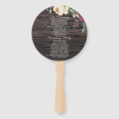 Rustiek Bruiloft Kant Bloemen Bruiloft Programma Handwaaier (Achterkant)