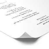 Rustiek Bruiloft Menu Digitaal Downloaden Poster (Hoek)