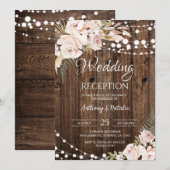 Rustiek Bruiloft Receptie Party Kaart (Voorkant / Achterkant)