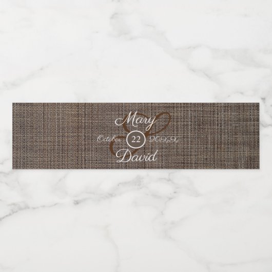 Rustiek Bruin Achtergrond Waterflesetiket Waterfles Etiket (Enkel label)