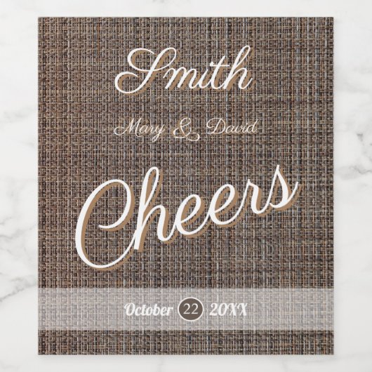 Rustiek Bruin Achtergrond Wijnlabel Wijn Etiket (Enkel label)