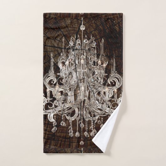 Rustiek Bruin Barnood Country Crystal Chandelier Bad Handdoek (Handdoek)