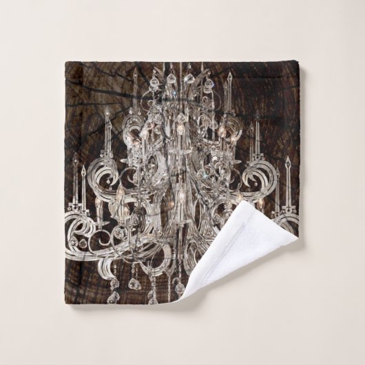 Rustiek Bruin Barnood Country Crystal Chandelier Bad Handdoek (Wasdoekje)