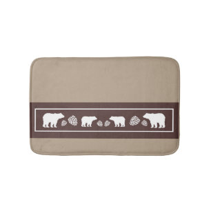 Rustiek bruin beer pinecone memory foam badmat