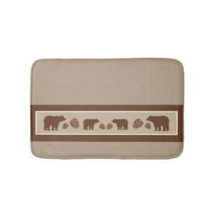 Rustiek bruin beer pinecone memory foam badmat