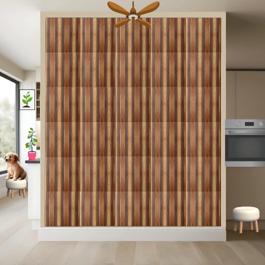 Rustiek bruin & beige houten patroon tegeltje