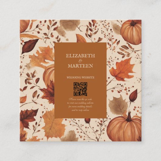 Rustiek Bruin Beige Verbrand Sinaasappel Bloemen H Informatiekaartje (Voorkant)