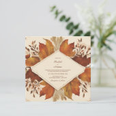 Rustiek Bruin Beige Verbrand Sinaasappel Bloemen H Kaart (Staand voorkant)