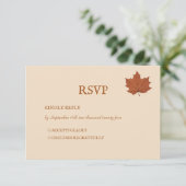 Rustiek Bruin Beige Verbrand Sinaasappel Bloemen H RSVP Kaartje (Staand voorkant)