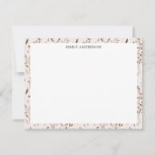 Rustiek Bruin Bloemblad Bloemen Botanisch Patroon Notitiekaartje (Voorkant)