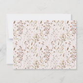 Rustiek Bruin Bloemblad Bloemen Botanisch Patroon Notitiekaartje (Achterkant)