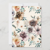 Rustiek Bruin Bloemen Paard Cowgirl Baby shower Kaart (Achterkant)