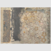 Rustiek bruin bloemmotief versleten decoupage meub tissuepapier (Voorkant)