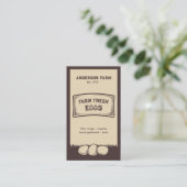 Rustiek Bruin Boerderij Verse Eieren Visitekaartje (Staand voorkant)