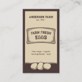 Rustiek Bruin Boerderij Verse Eieren Visitekaartje (Voorkant)