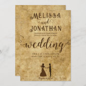rustiek bruin bruiloft bruid bruidegom kaart (Voorkant / Achterkant)