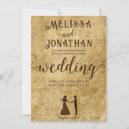  rustiek bruin bruiloft bruid bruidegom kaart