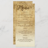  rustiek bruin bruiloft bruid bruidegom menu (Voorkant / Achterkant)