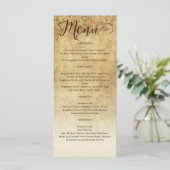  rustiek bruin bruiloft bruid bruidegom menu (Staand voorkant)