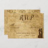  rustiek bruin bruiloft bruid bruidegom RSVP kaartje (Voorkant / Achterkant)
