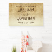  rustiek bruin bruiloft bruid bruidegom spandoek (Insitu)