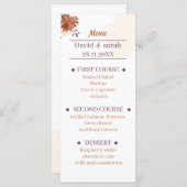 Rustiek bruin bruiloft diner menu (Voorkant / Achterkant)