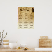 rustiek bruin bruiloft zitgrafiek poster (Keuken)