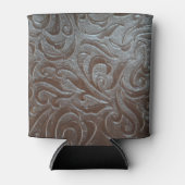 Rustiek bruin cowboy western landleer blikjeskoeler (Voorkant)