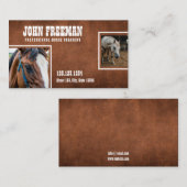 Rustiek Bruin Distressed Texture Paarden Foto's Visitekaartje (Voorkant / Achterkant)