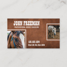 Rustiek Bruin Distressed Texture Paarden Foto's Visitekaartje
