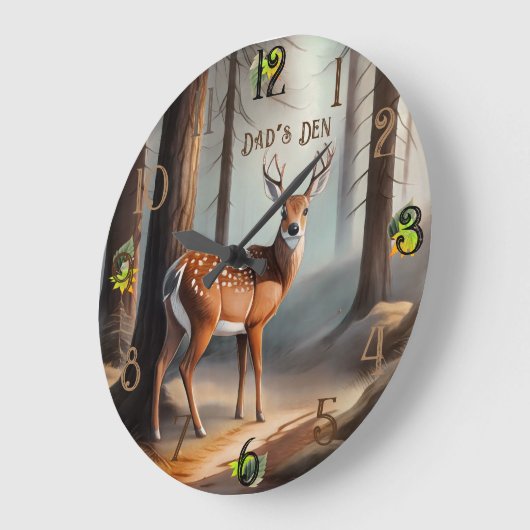 Rustiek Bruin en Grijs Waterverf Herten Grote Klok (Hoek)