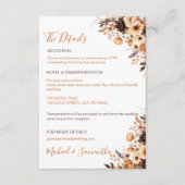 Rustiek Bruin en Ivoor Roos Land Bruiloft Informatiekaartje (Voorkant)