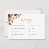 Rustiek Bruin en Ivoor Roos Land Bruiloft RSVP Kaartje (Voorkant)