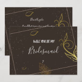 Rustiek bruin en wit bruidsmeisje kaart (Voorkant / Achterkant)