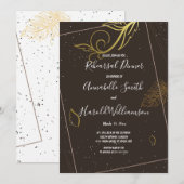 Rustiek bruin en wit Repetitie Diner Kaart (Voorkant / Achterkant)