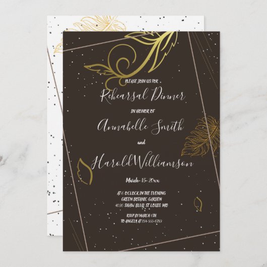 Rustiek bruin en wit Repetitie Diner Kaart (Voorkant / Achterkant)