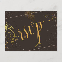 Rustiek bruin en wit rsvp uitnodiging briefkaart