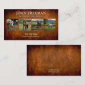 Rustiek Bruin en Witte Paarden Foto's Equine Visitekaartje (Voorkant / Achterkant)