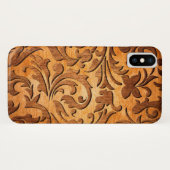 Rustiek Bruin Faux Hout Bloemen Swirls Gesneden Case-Mate iPhone Case (Achterkant (horizontaal))