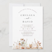 Rustiek Bruin Foto Bloemen Huwelijk Kaart (Voorkant)